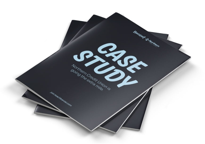 Three printed case study booklets stacked on top of each other